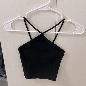 Black Zara Cross Halter Tank Size Small